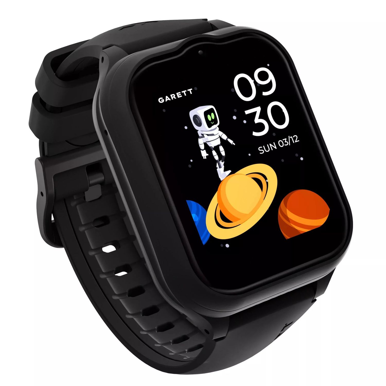 Smartwatch dziecięcy Garett Kids eSIM 4G czarny. Smartwatch dla dziewczynki, chłopca z whatsapp. Zegarek z GPS dla dziecka. Smartwatch dla dziecka na prezent..webp